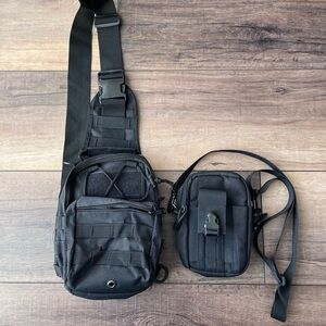 Black Sling Bag with bonus crossbody phone bag! Carry all your essentials safely